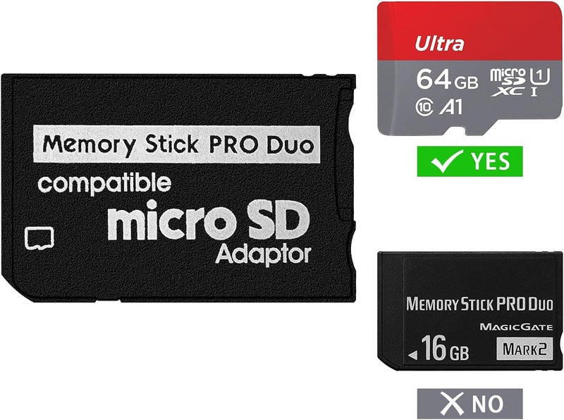 DUEQID محول ذاكرة فلاش لجهاز PSP، بطاقة Micro SD إلى بطاقة ذاكرة PRO Duo MagicGate متوافقة مع الكاميرا، Handycam، الهاتف المحمول و PSP 1000/2000/3000 - Image 3